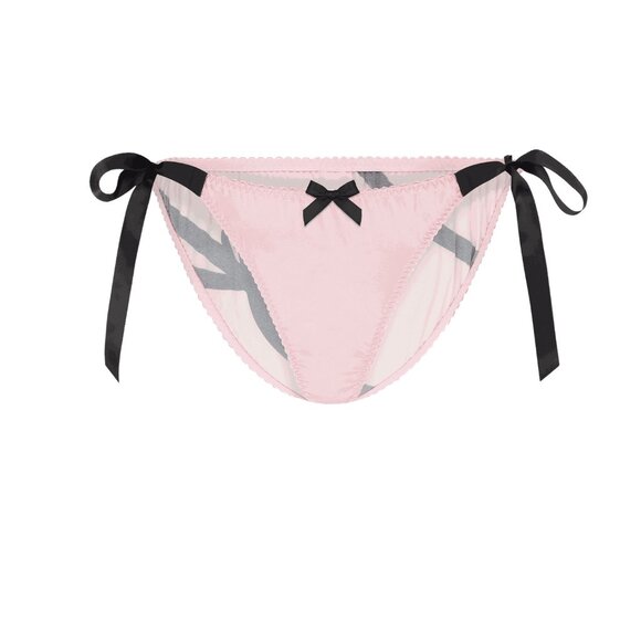 Agent Provocateur S/M Unwrap Me  Tie Side Brief in Baby Pink/Black - Picture 5 of 5